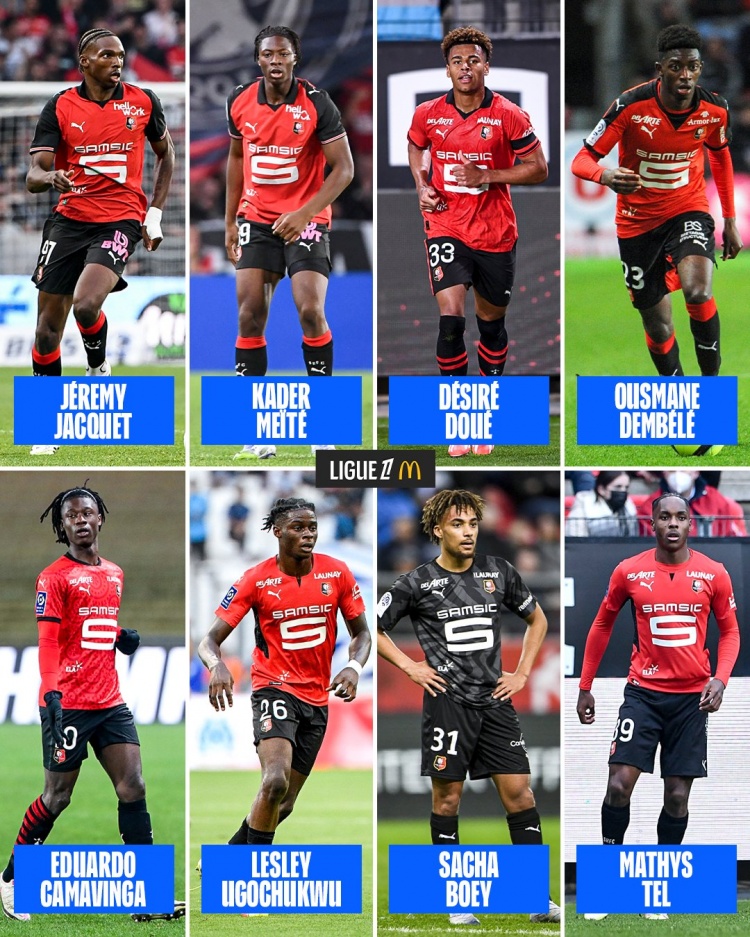 卖了2.7亿！法甲盘点雷恩青训天才：登贝莱、雅凯、卡马文加在列